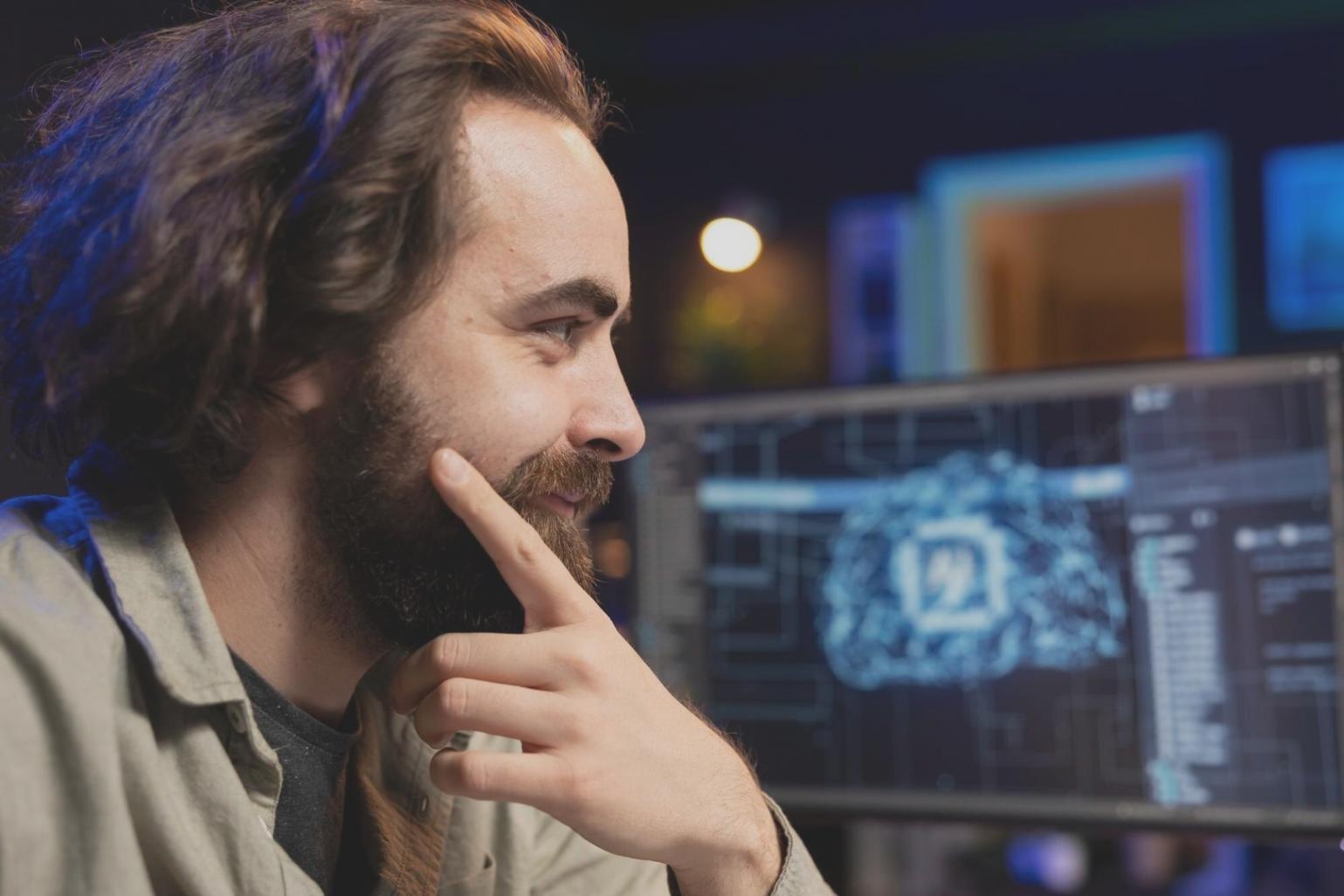 Student working on 3D level design project showing detailed environment creation